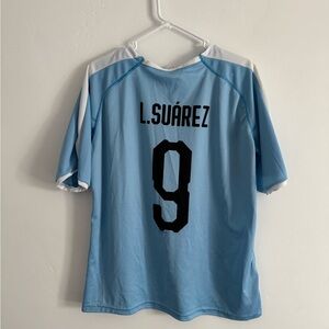 L. Suárez #9 Light Blue Soccer Jersey
